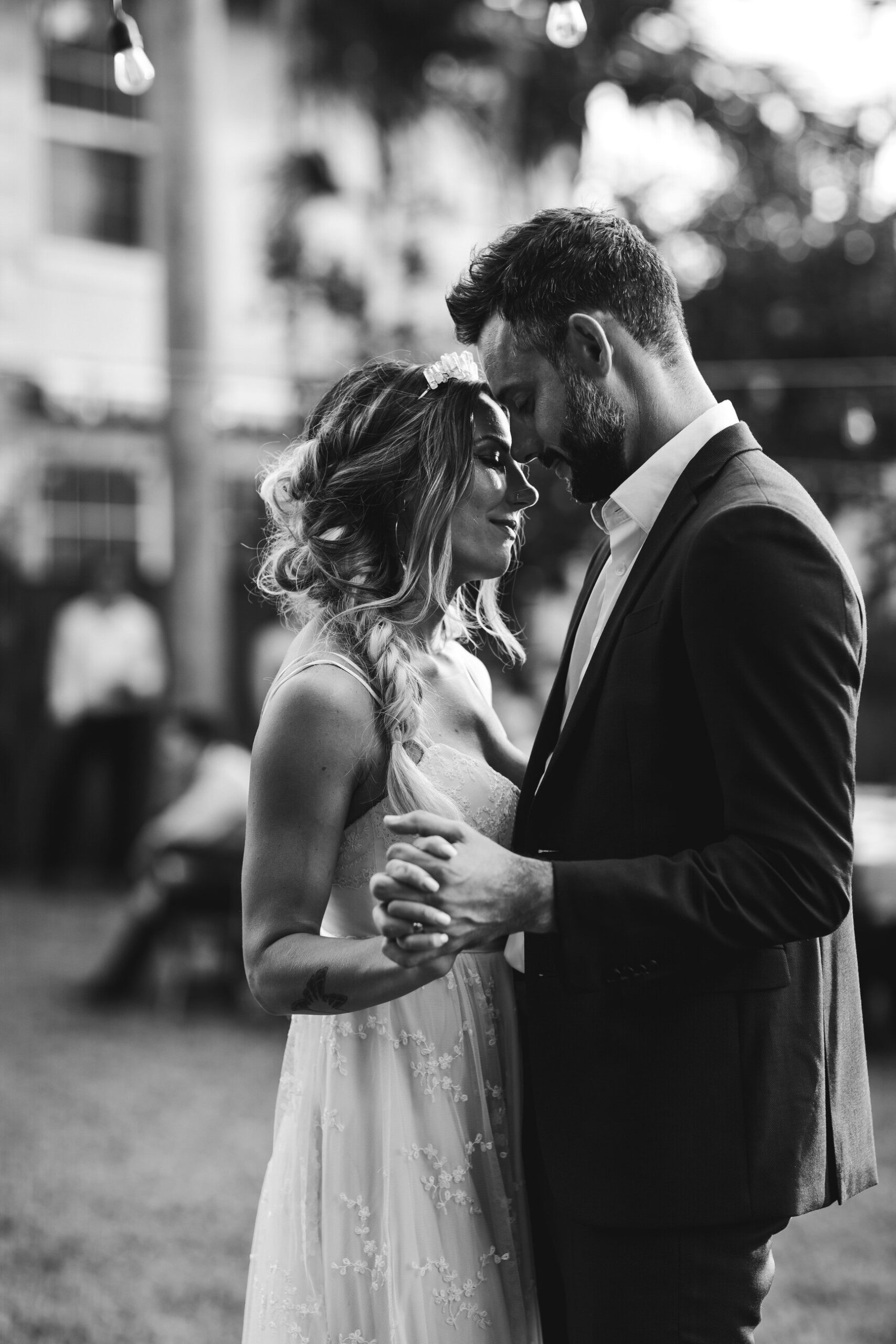 Bride and Groom First Dance Backyard Wedding in Fort Lauderdale Tiny House Photo