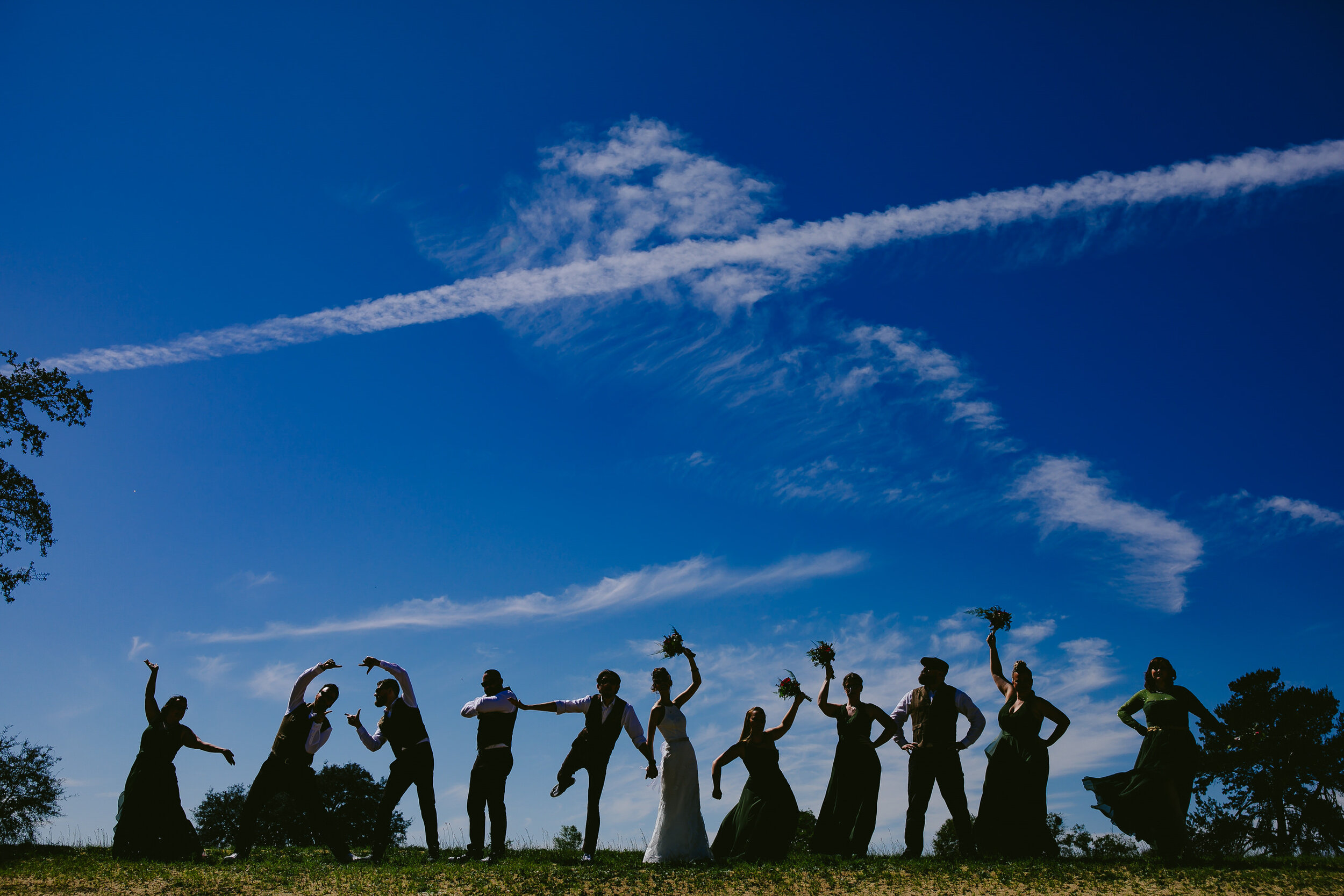 Blue-Sky-Silhouette-Wedding-Party-Apopka-Wedding-Tiny-House-Photo