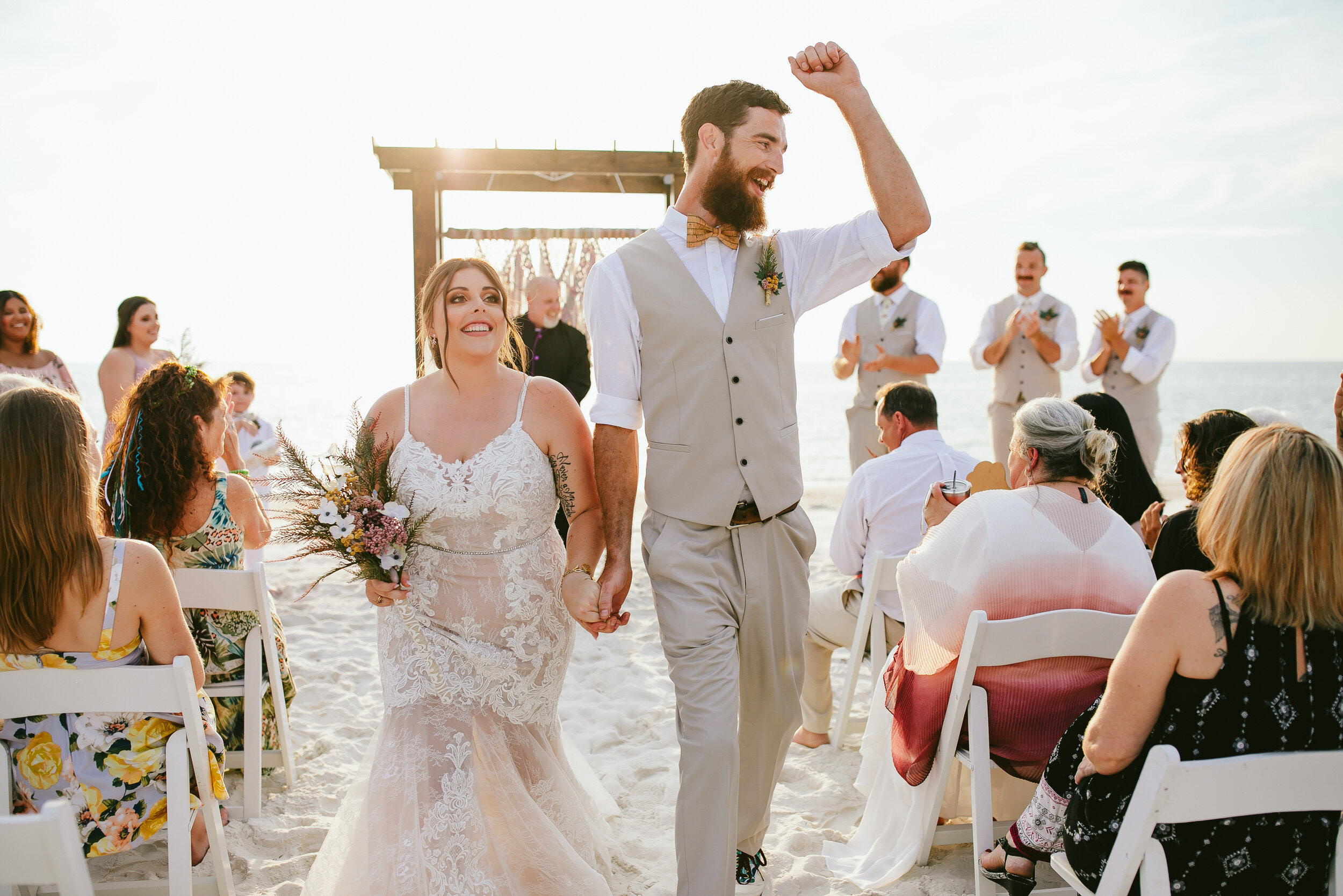 Bride-And-Groom-Just-Married-Beach-Ceremony-Florida