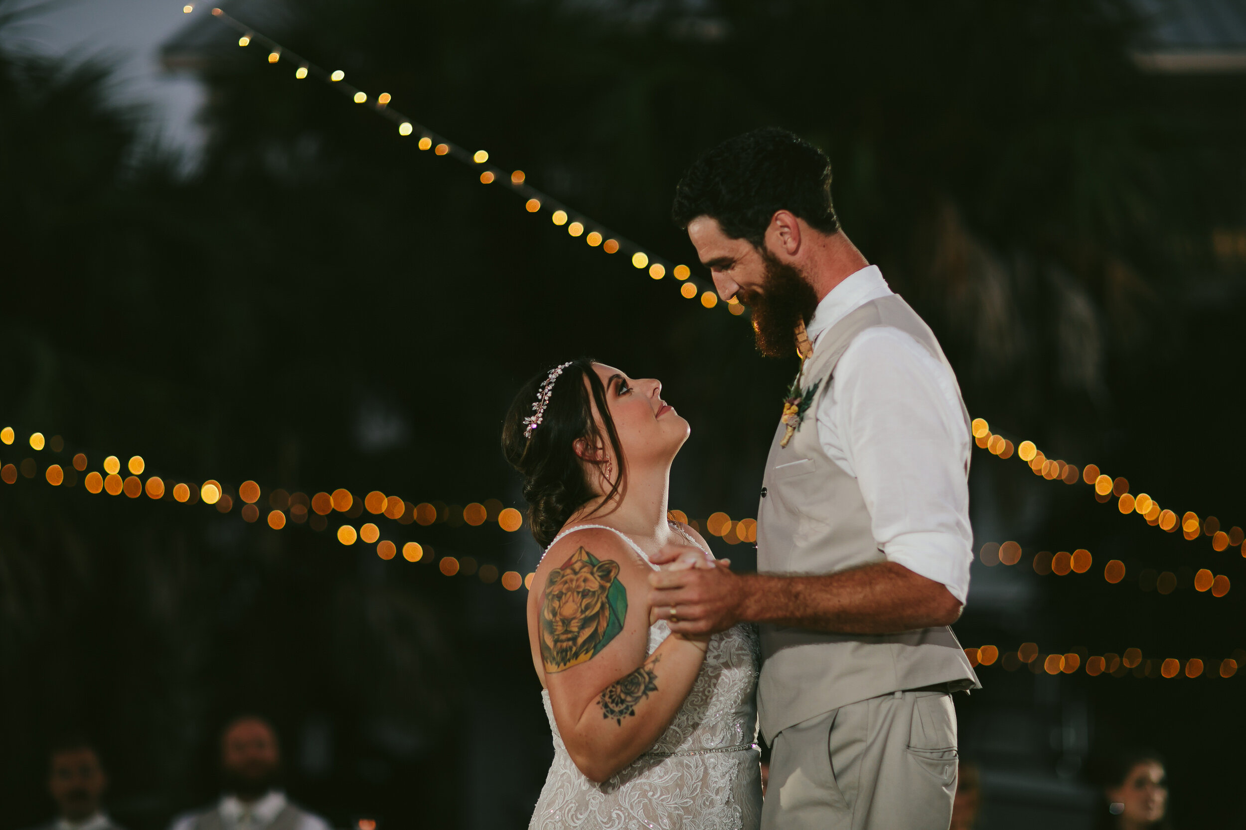 Bride-Groom-First-Dance-Port-St-Joe-Backyard-Beach-Wedding