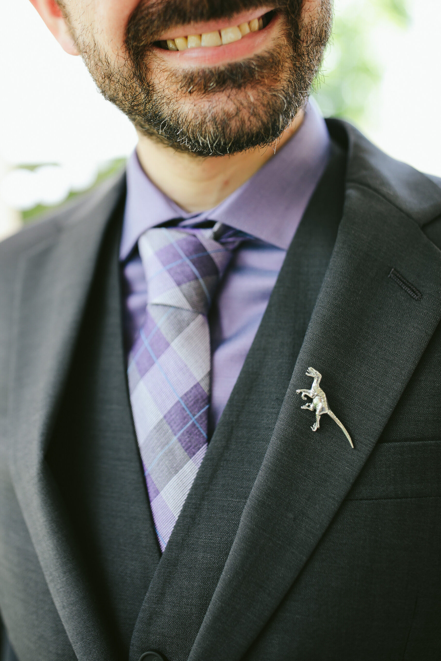 Dinosaur-Pin-Groom-Jacket-Miami-Wedding-Day