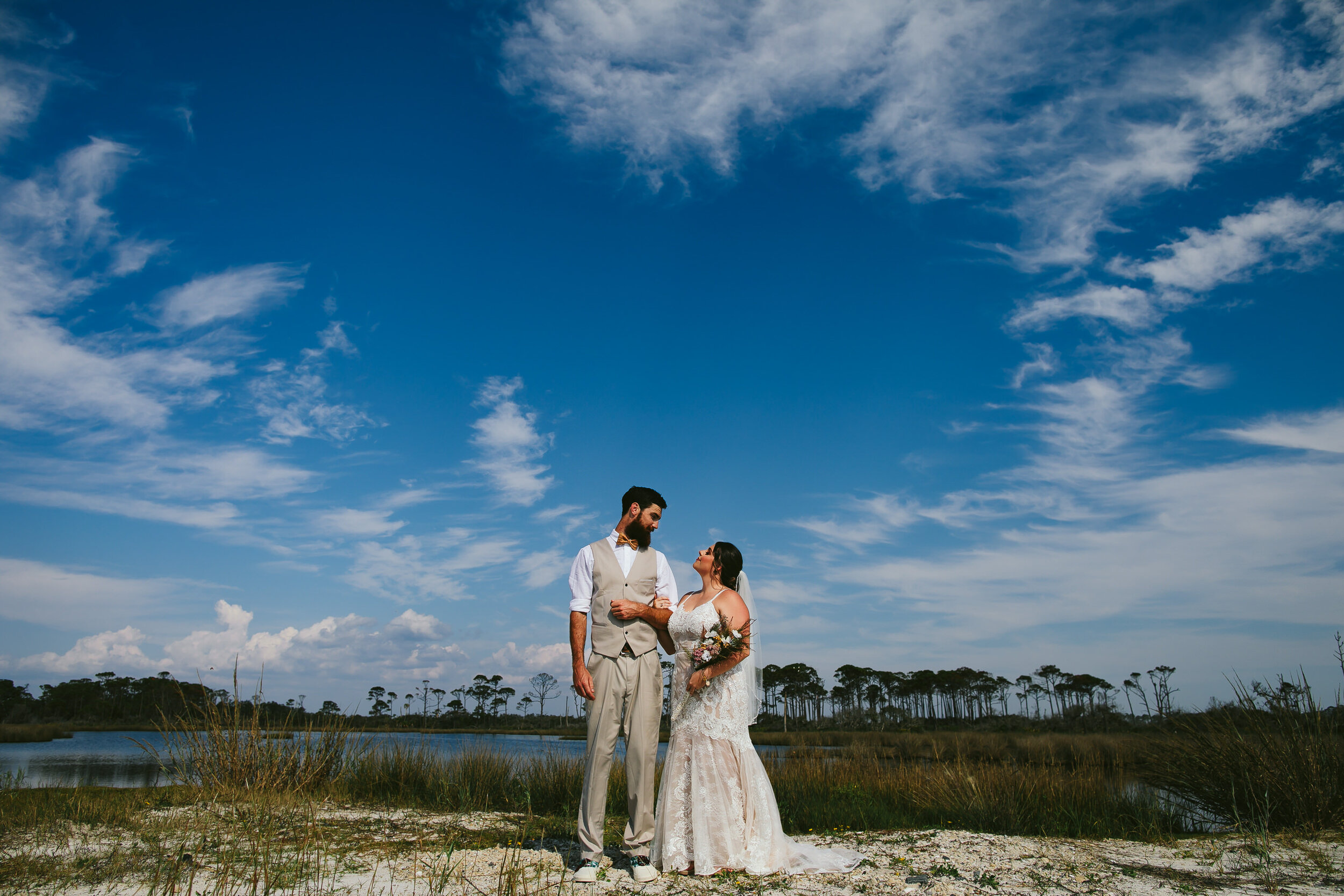 Gorgeous-Bride-Groom-Portrait-Port-St-Joe-Florida-Wedding