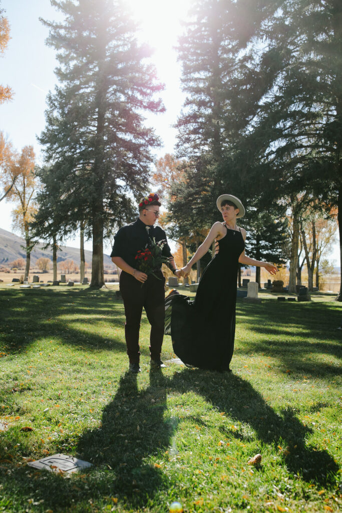 Quirky Elopement in Asheville Cemetery