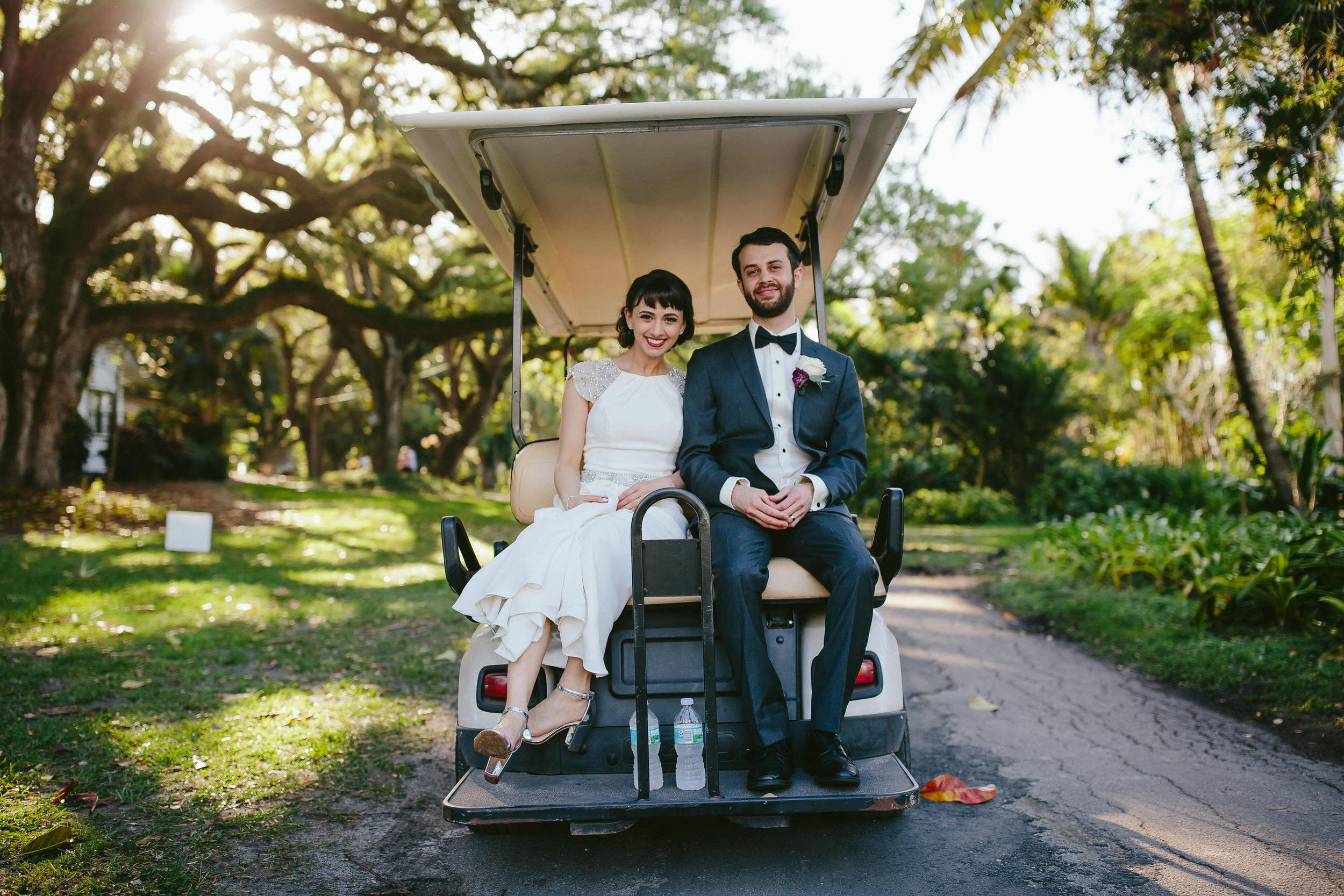 documentary wedding photographer south florida golf cart