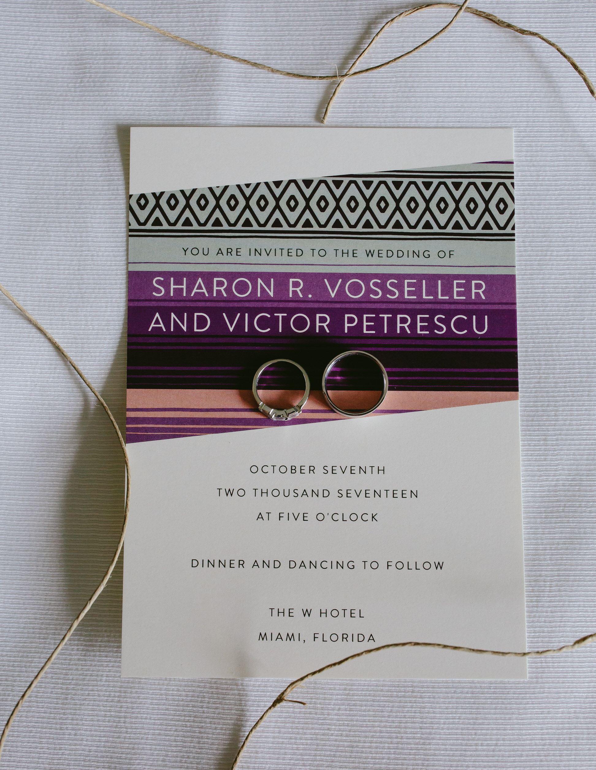 Wedding Details Invitation and Rings
