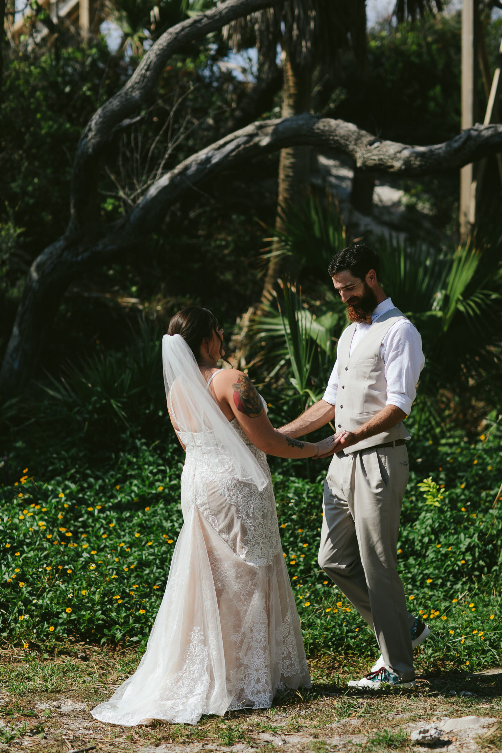 Backyard-Wedding-Florida-Bride-Groom-First-Look