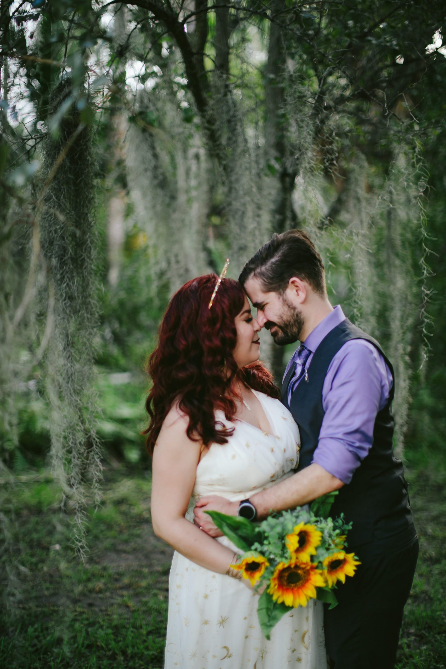 Bride-and-Groom-Cuddling-Nature-Wilton-Manors-Elopement-Day