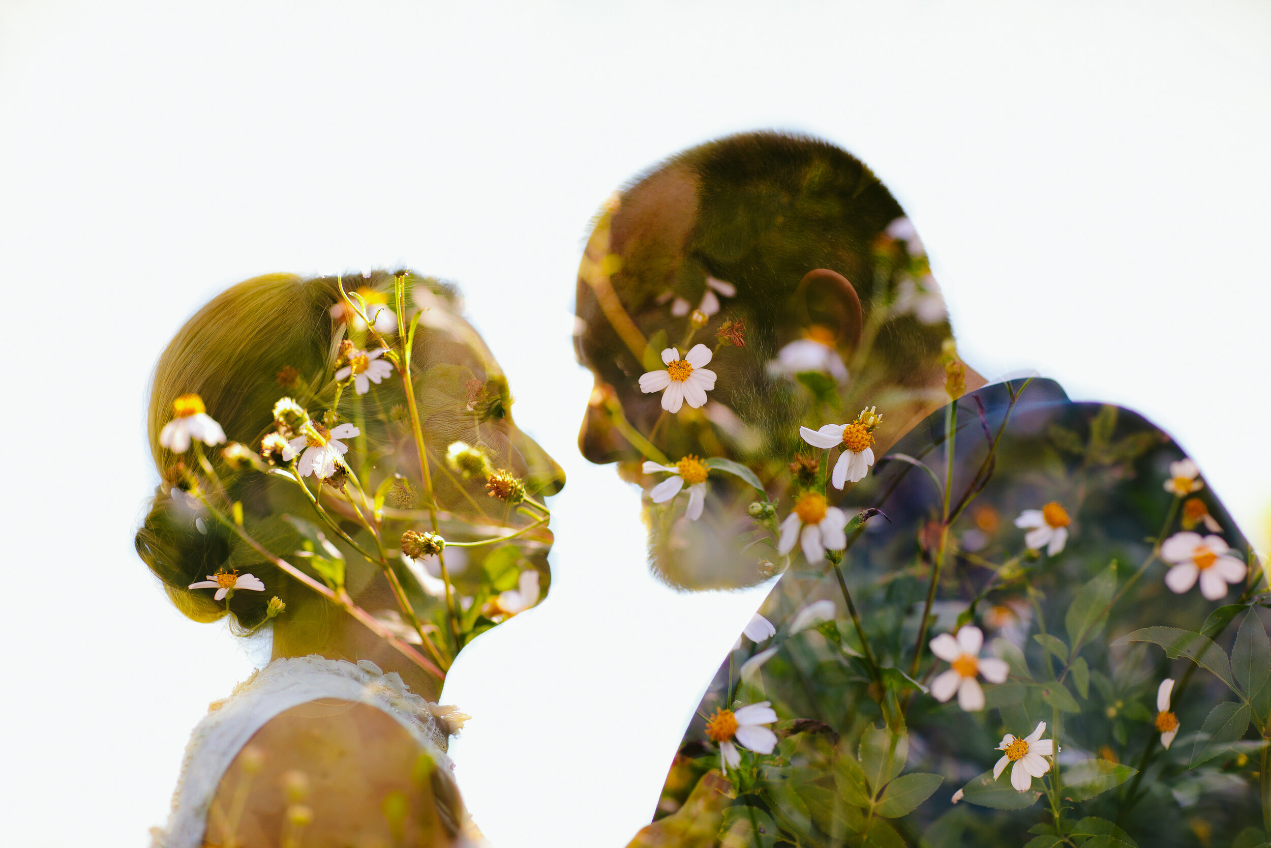 Central Florida Wedding Day Bride and Groom Double Exposure