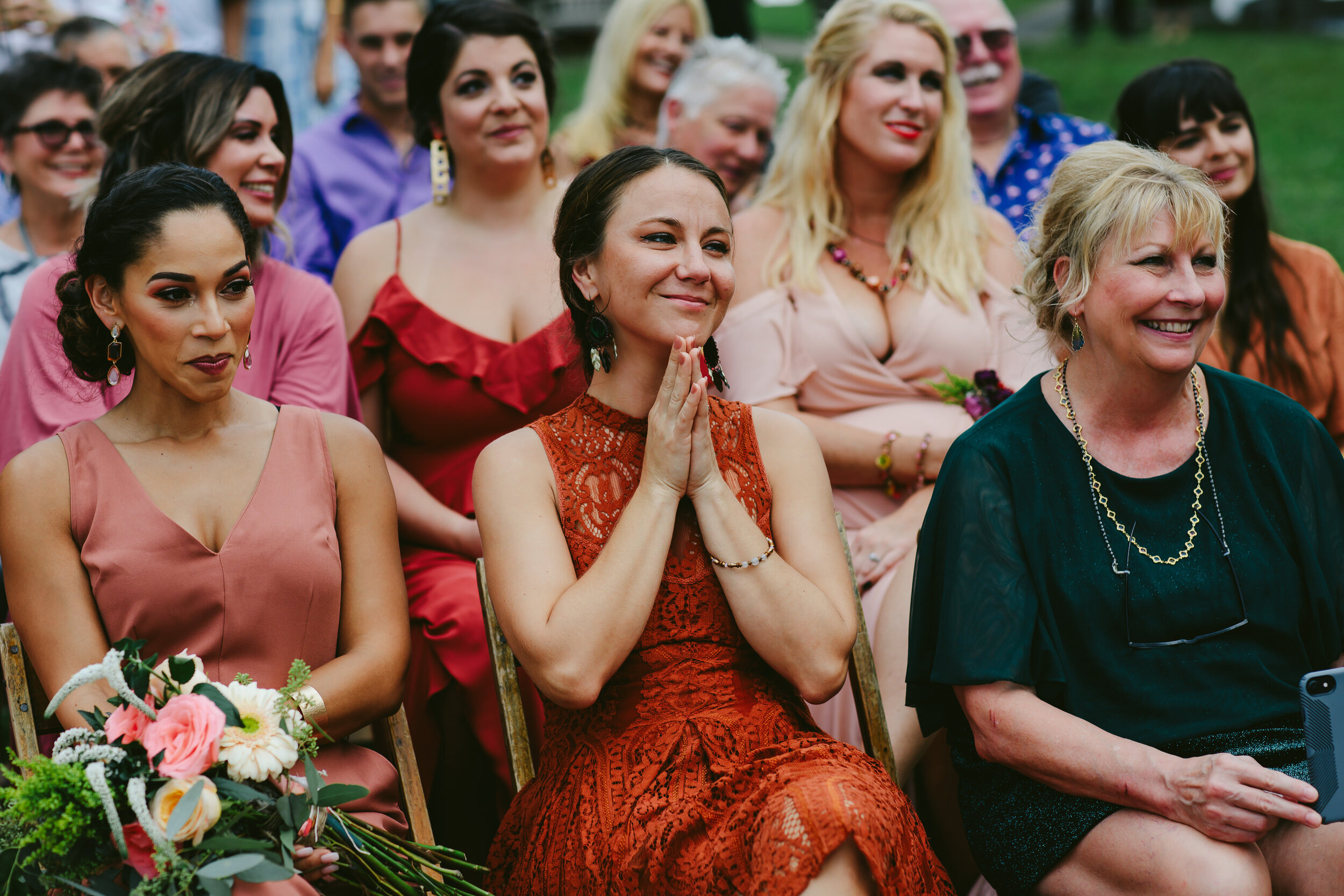 Emotional Guests at Wedding Ceremony Tiny House Photo