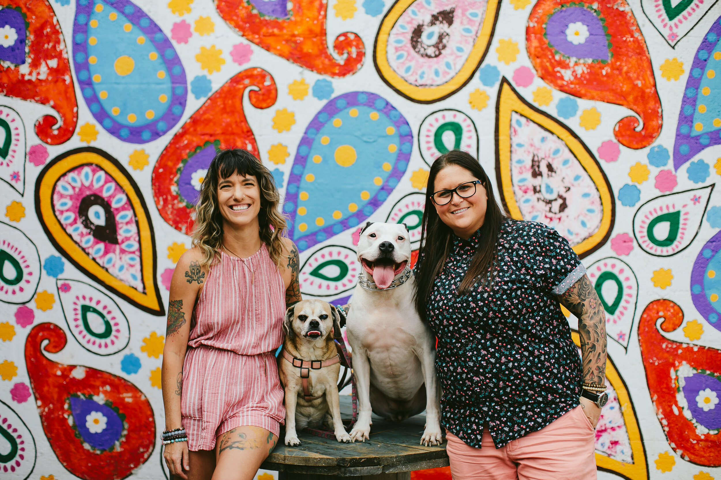 Lesbian Engagement Session Wilton Manors with Dogs