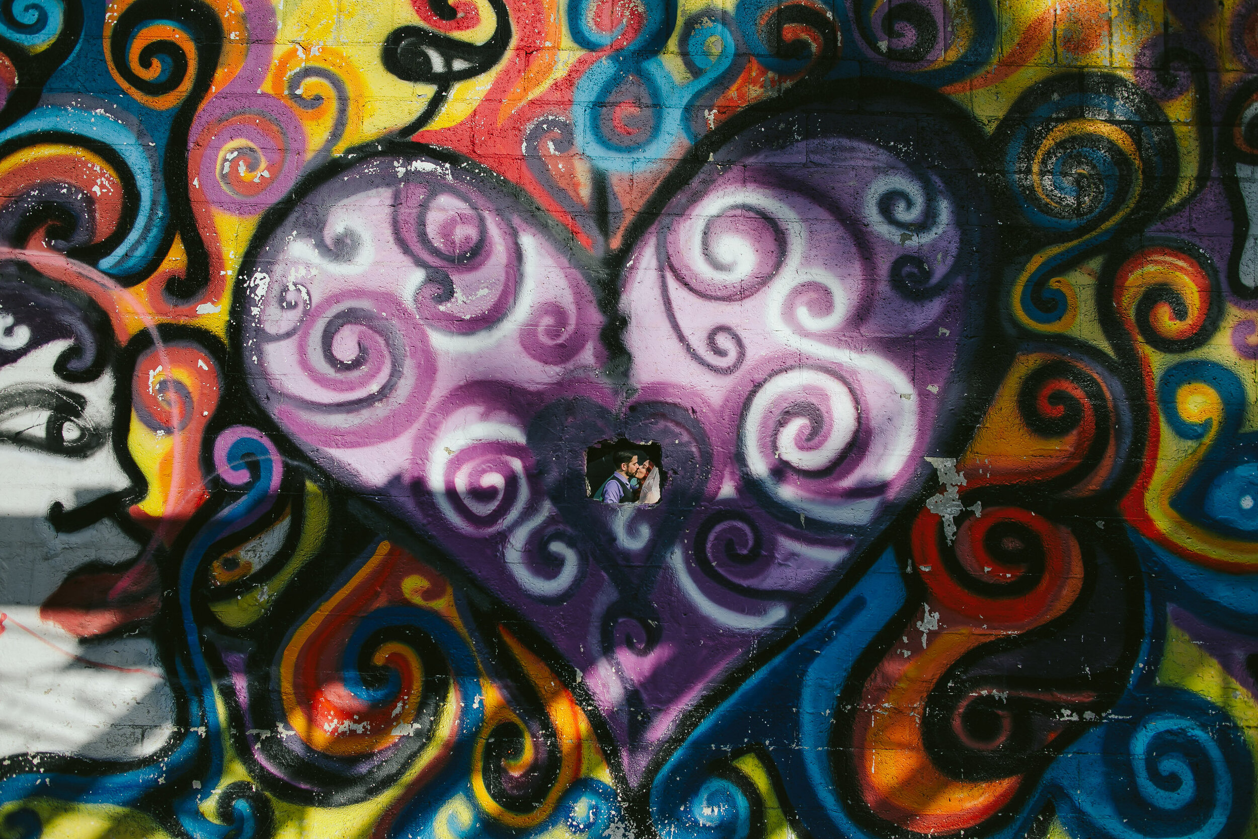 Purple-Heart-Graffiti-Urban-Wedding-Portraits-Wilton-Manors-Florida