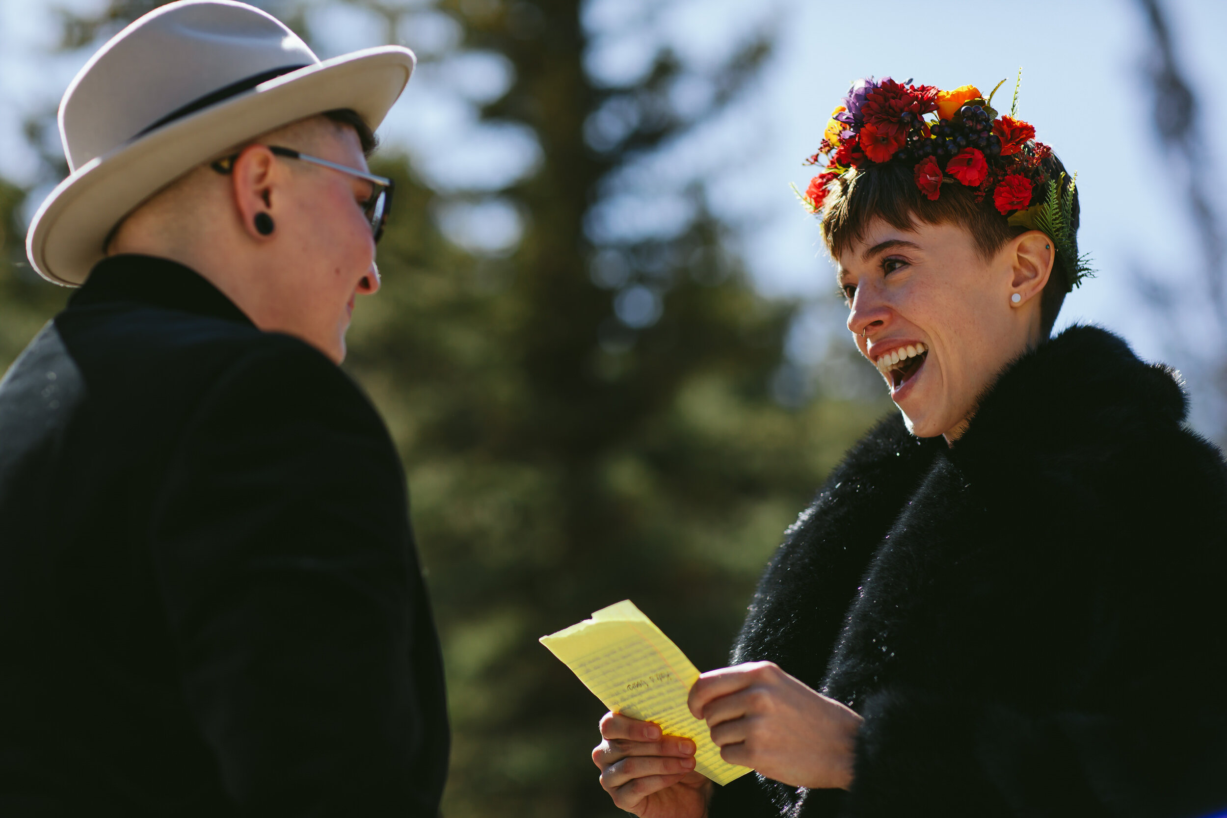Reading Vows Witchy Wedding Ceremony Gunnison Colorado LGBTQ Elopement