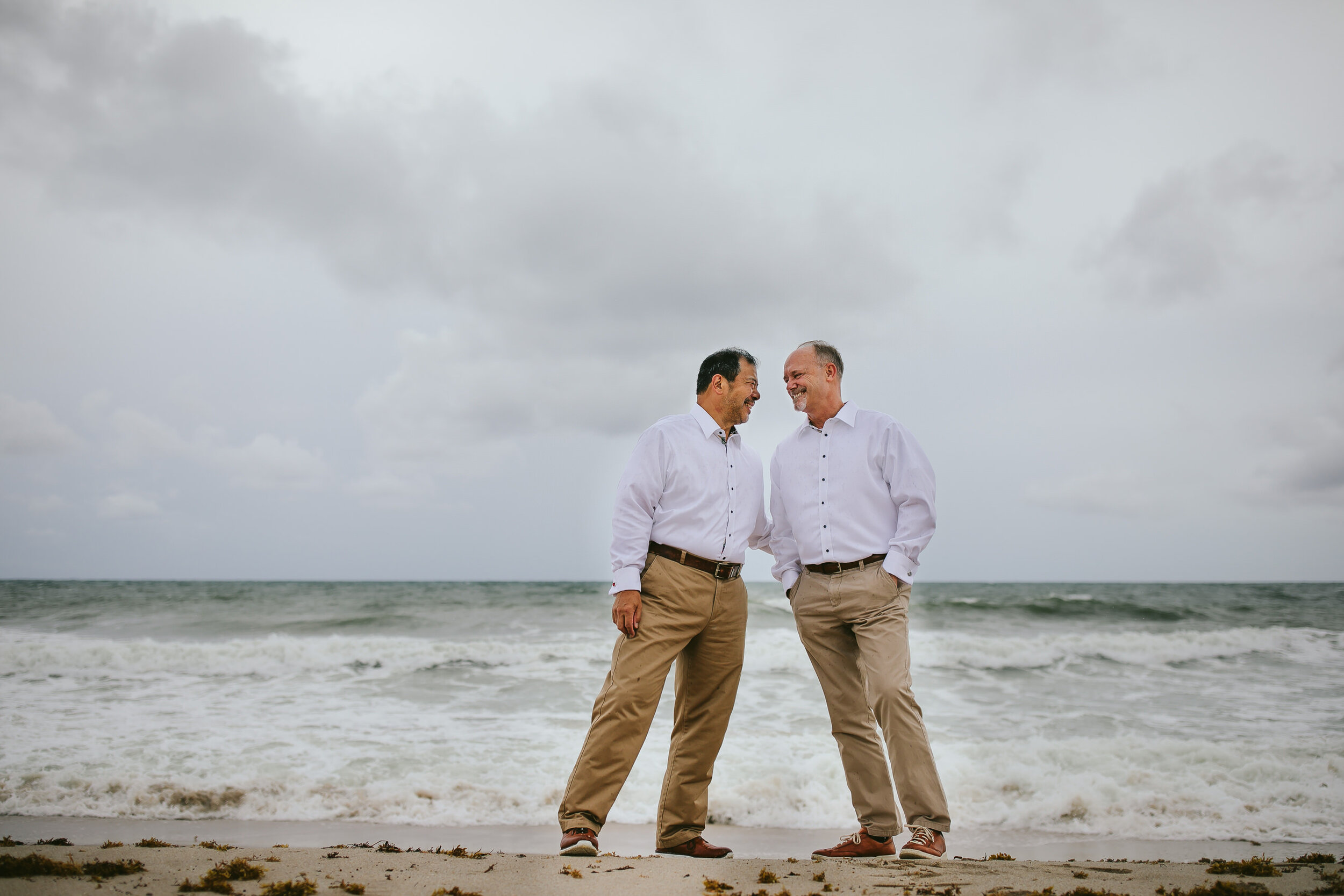 Two-Grooms-Fort-Lauderdale-Beach-Stormy-Day-LGBTQ-Elopement-Photographer