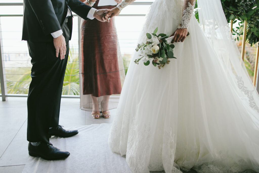 Bride Groom Holding Hands Ceremony