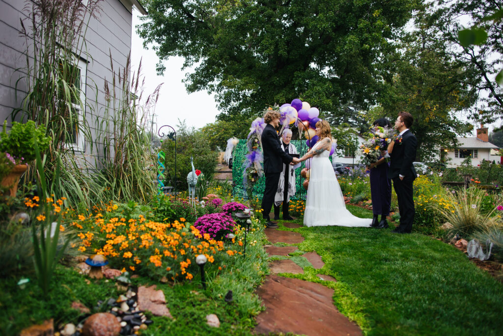 Colorful Intimate Garden Wedding Ceremony in Colorado Springs
