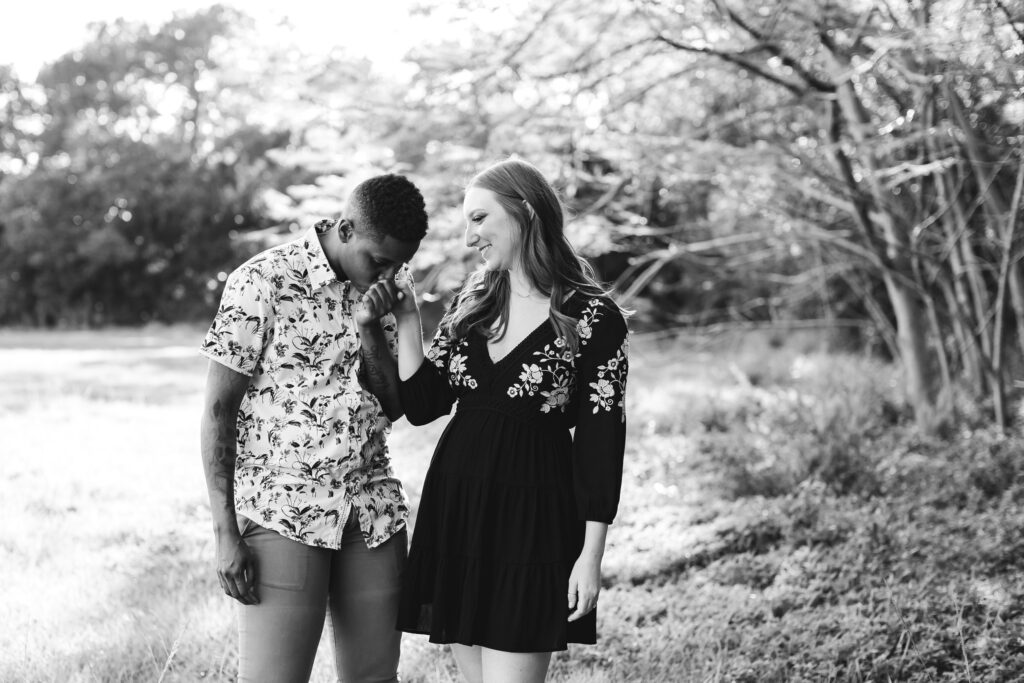 Sweet Engagement Portraits in Black and White