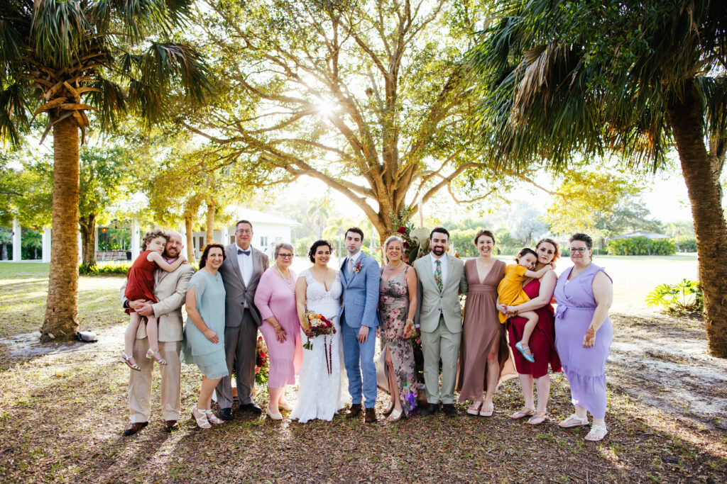 Family Portrait Wedding Ceremony Vero Beach Tree House