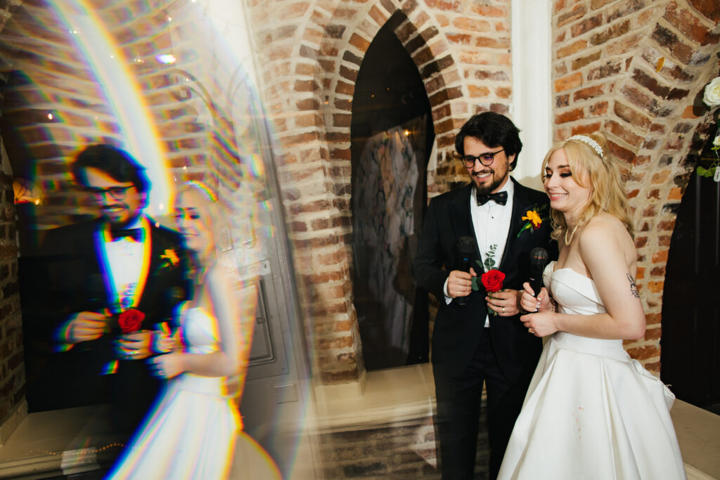 Bride and Groom singing Karaoke at their Wedding Reception