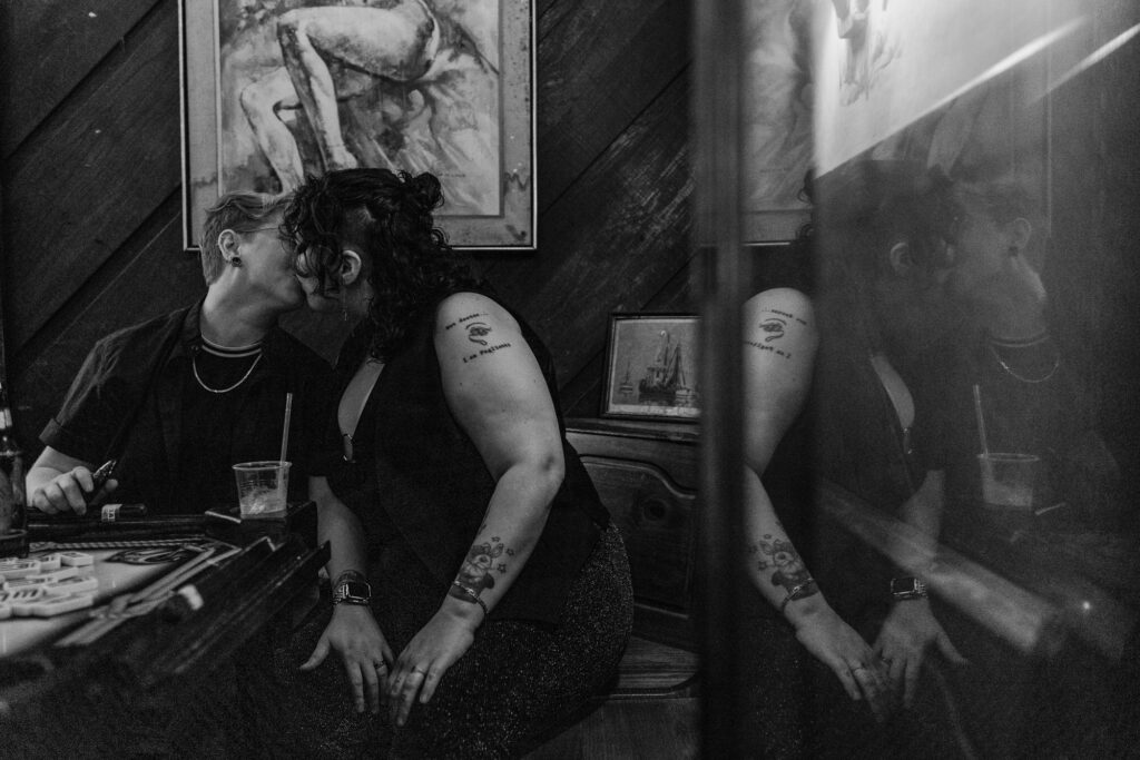 Queer Non Binary Couple Engagement Portraits Witchy Creative