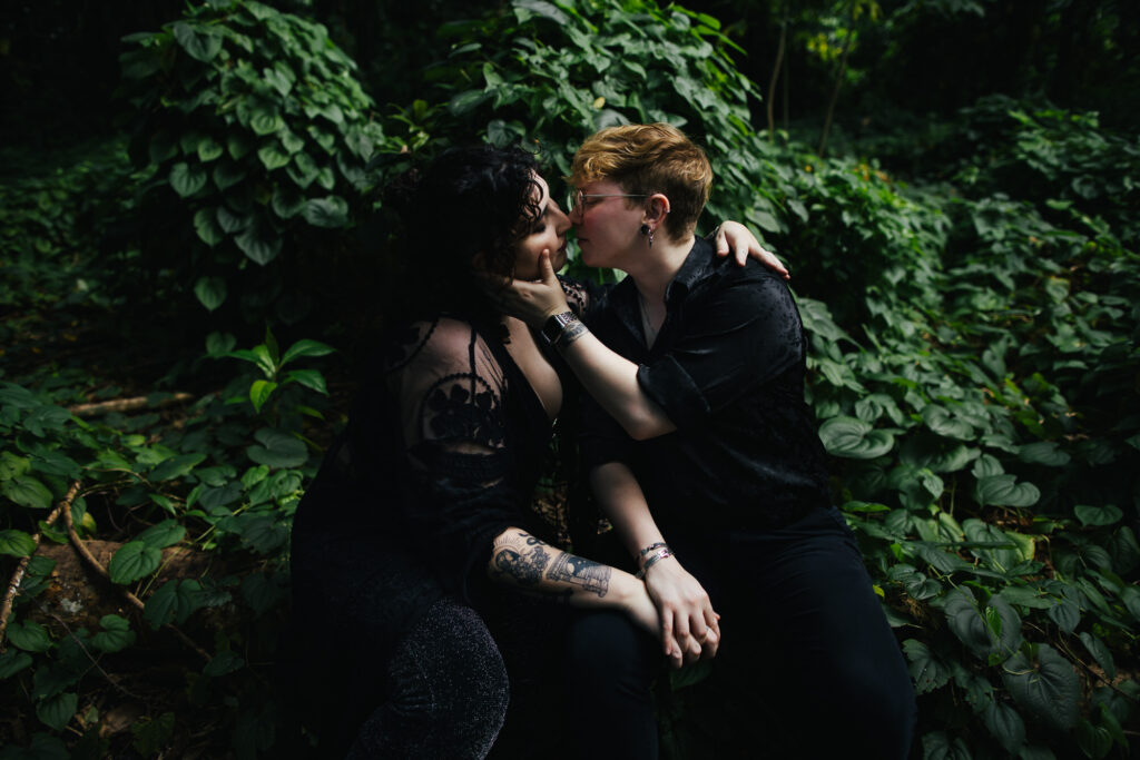 Queer Non Binary Couple Engagement Portraits Witchy Creative