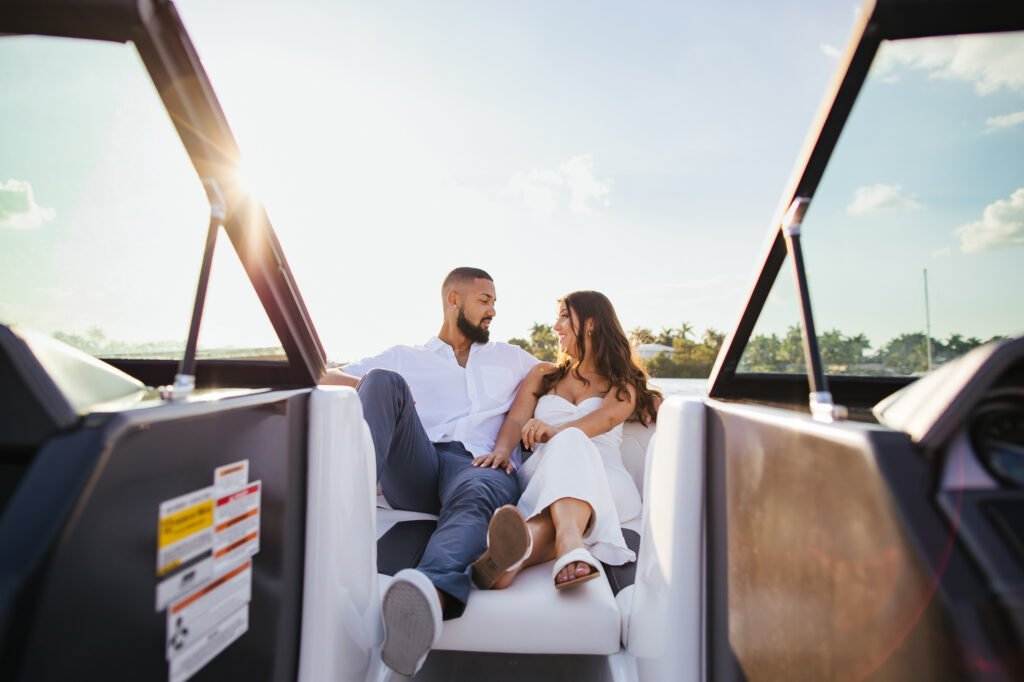 Hollywood Engagement Portraits on a Boat