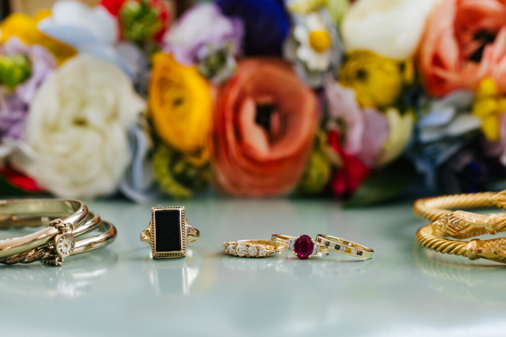 Wedding Rings and Colorful Details for LGBTQ+ Couple Alabama Destination Wedding