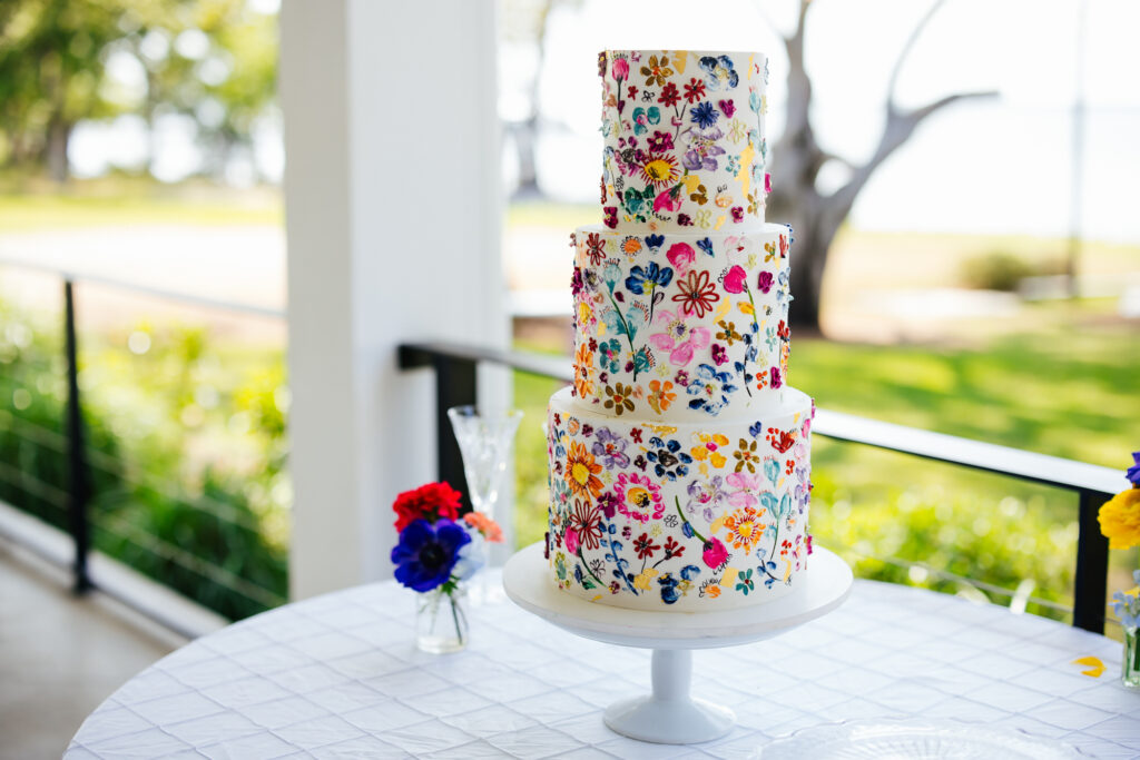 Colorful Wedding Cake Alabama Destination Wedding