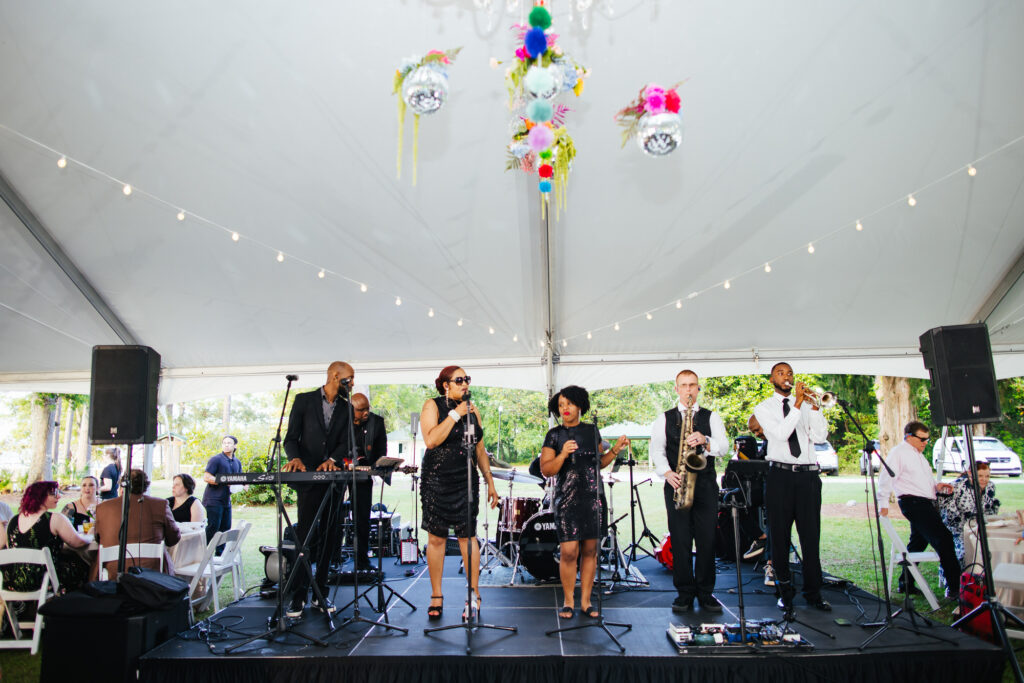 Live Band Performing Wedding Reception Coastal Arts Center in Orange Beach, AL