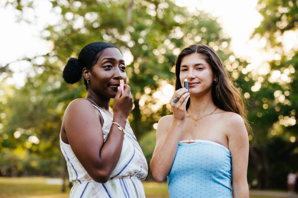 Models inhaling essential oils Boho, Witchy Model wearing jewelry for Dainty Grayce Branding Photos