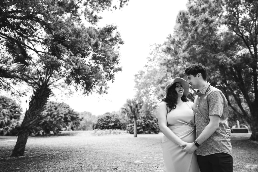 Quirky Couple posing for Engagement Portraits in Vero Beach by Tiny House Photo