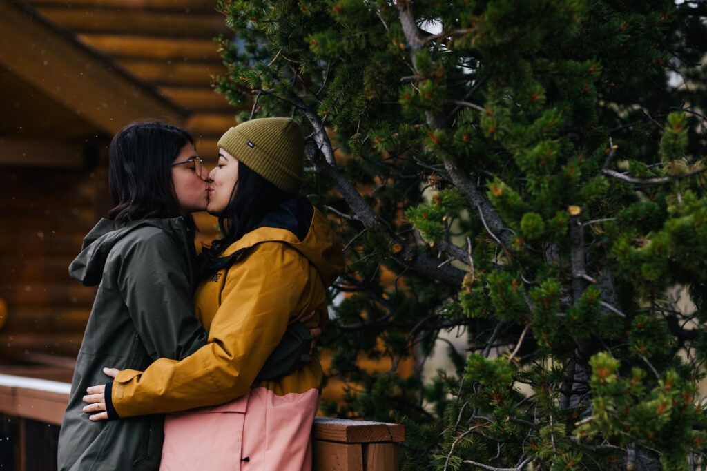 Snowy Elopement photos in Fairplay Colorado Lesbian Couple