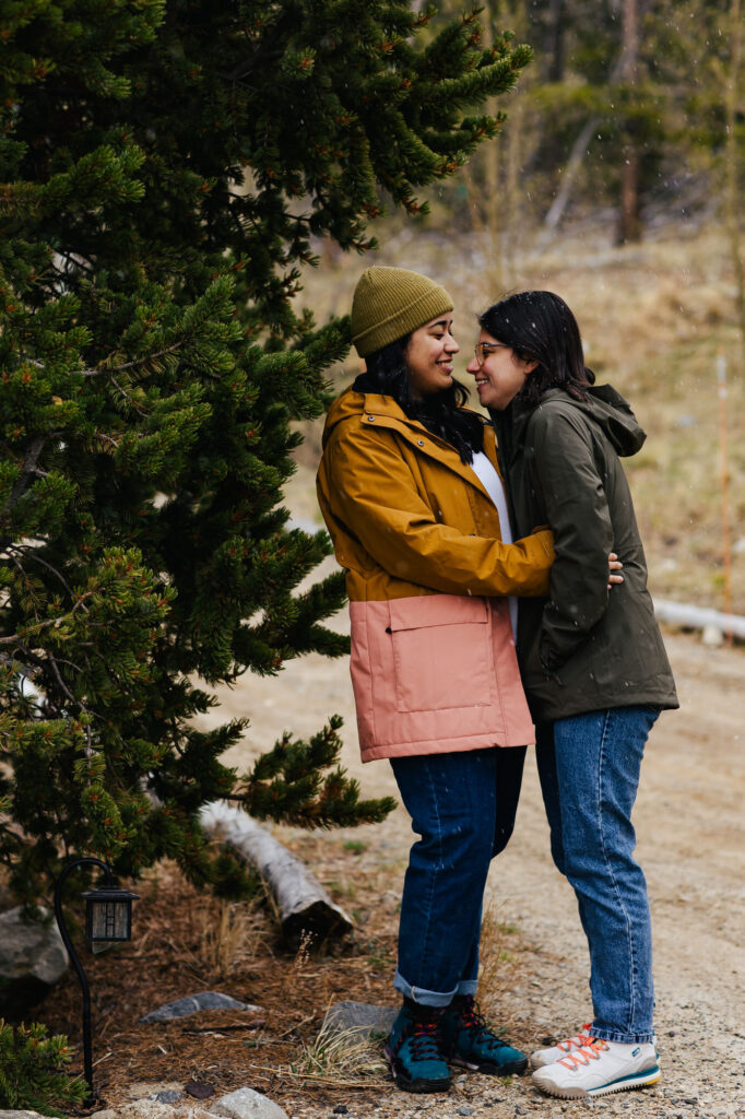 Snowy Elopement photos in Fairplay Colorado Lesbian Couple