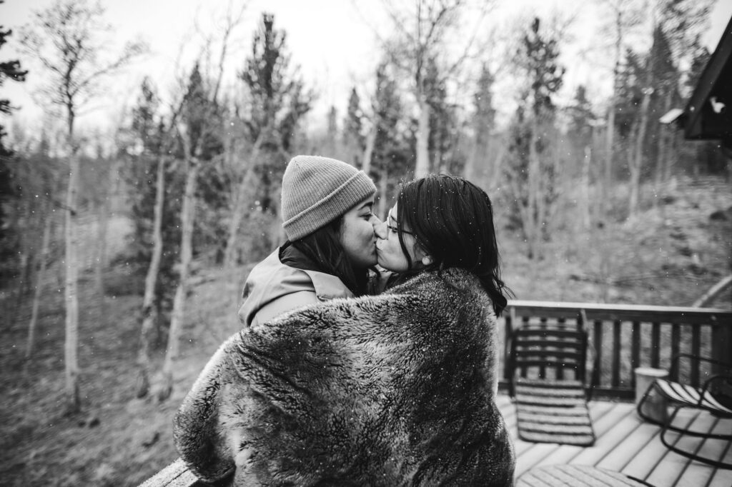 Snowy Elopement photos in Fairplay Colorado Lesbian Couple