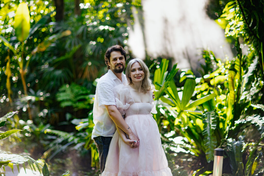 Romantic Botanical Garden Engagement Photos in Florida