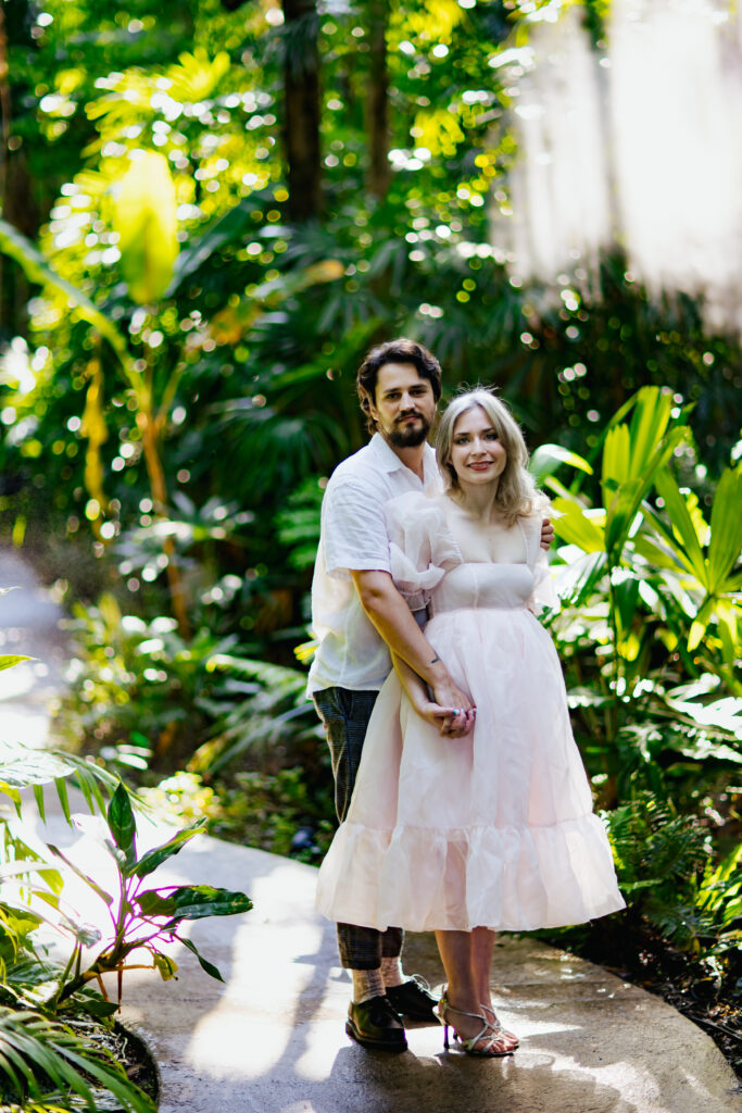 Romantic Botanical Garden Engagement Photos in Florida