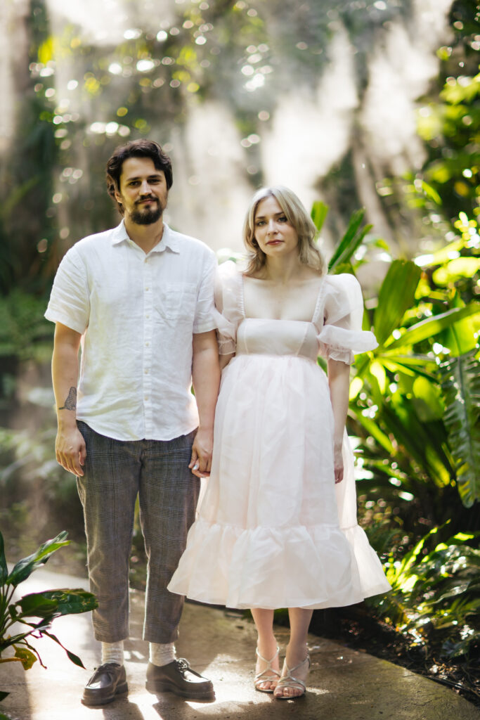 Romantic Botanical Garden Engagement Photos in Florida