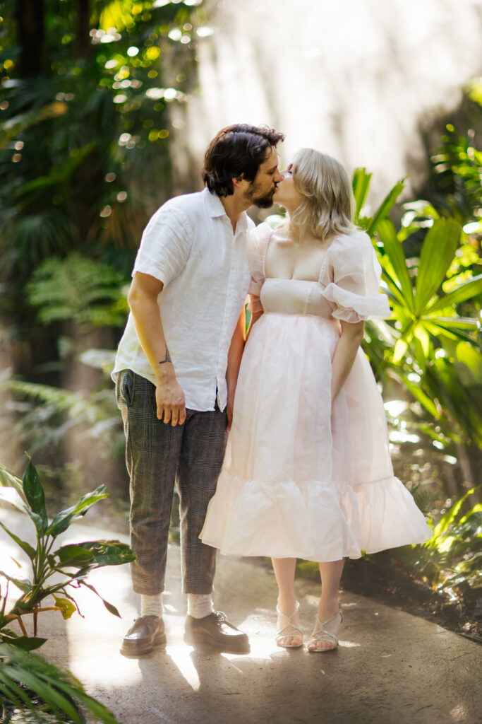 Romantic Botanical Garden Engagement Photos in Florida