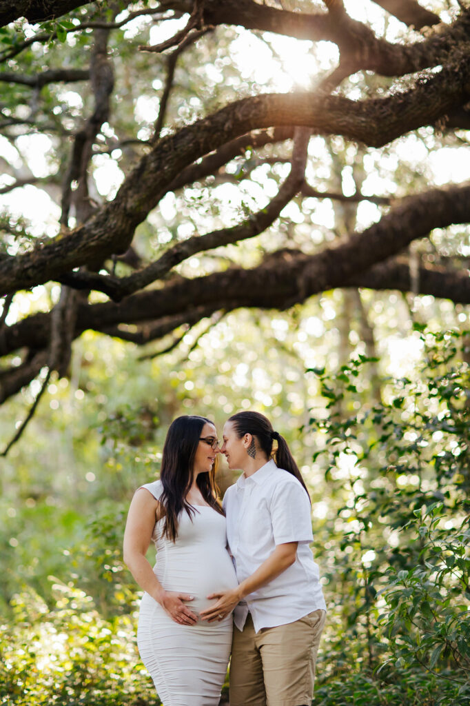 Pregnant Moms posing for Maternity Photos in Florida nature