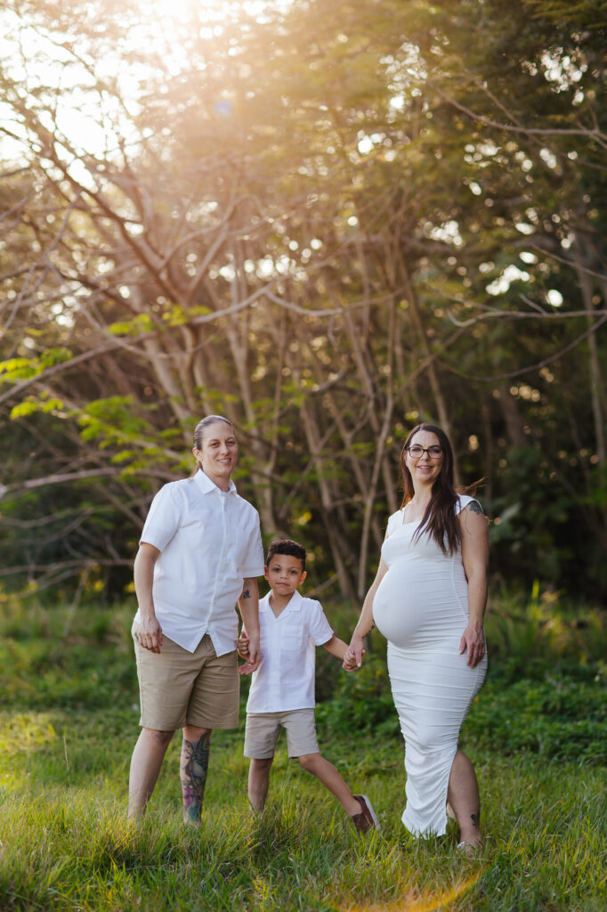 Pregnant Moms posing for Maternity Photos in Florida nature