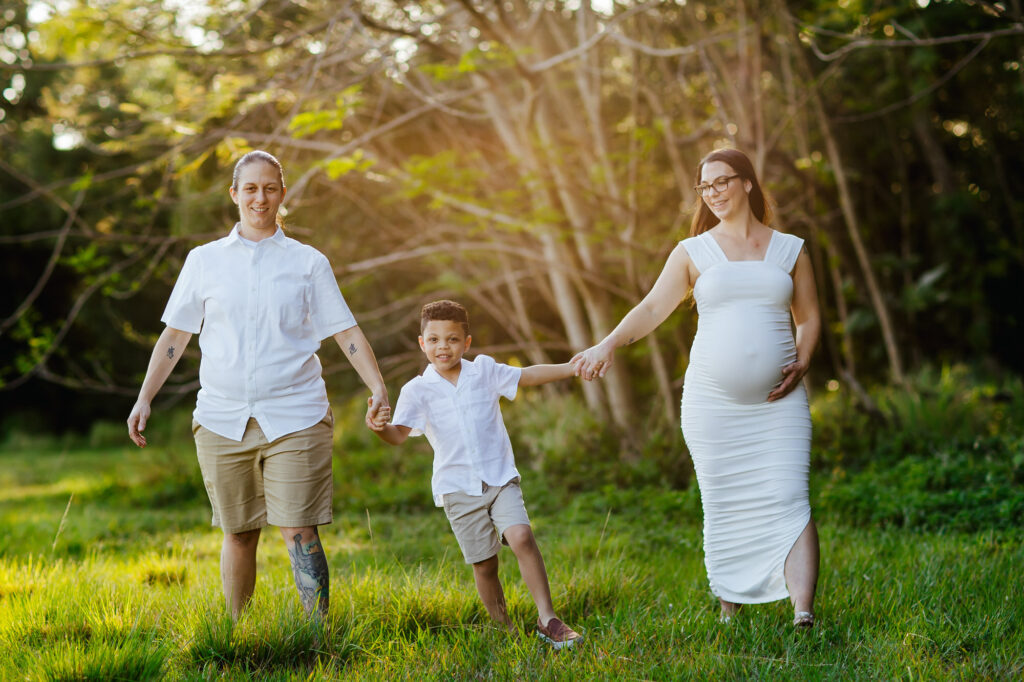 Pregnant Moms posing for Maternity Photos in Florida nature