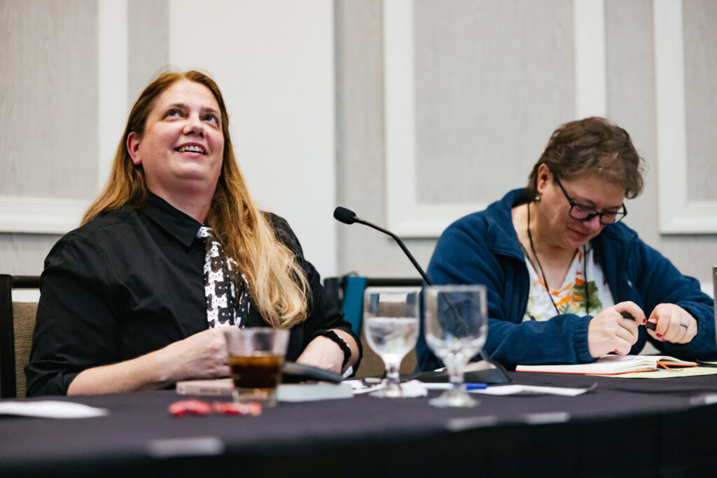 Candid moment captured by Tiny House Photo during a panel at the GCLS annual event in Albany, NY