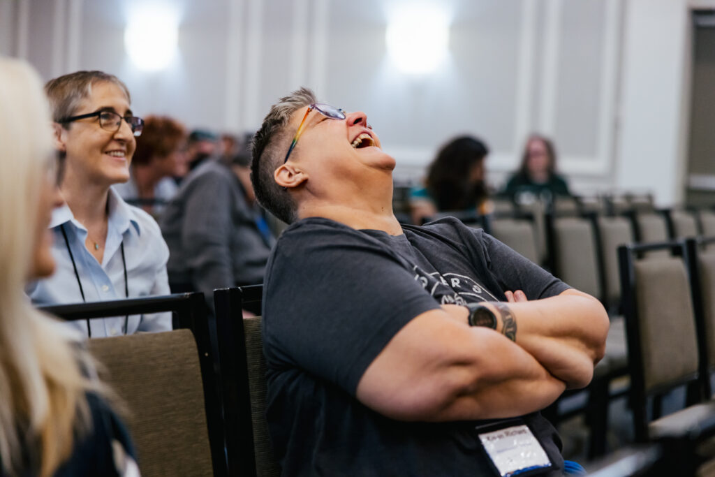 Candid moment captured by Tiny House Photo during a panel at the GCLS annual event in Albany, NY