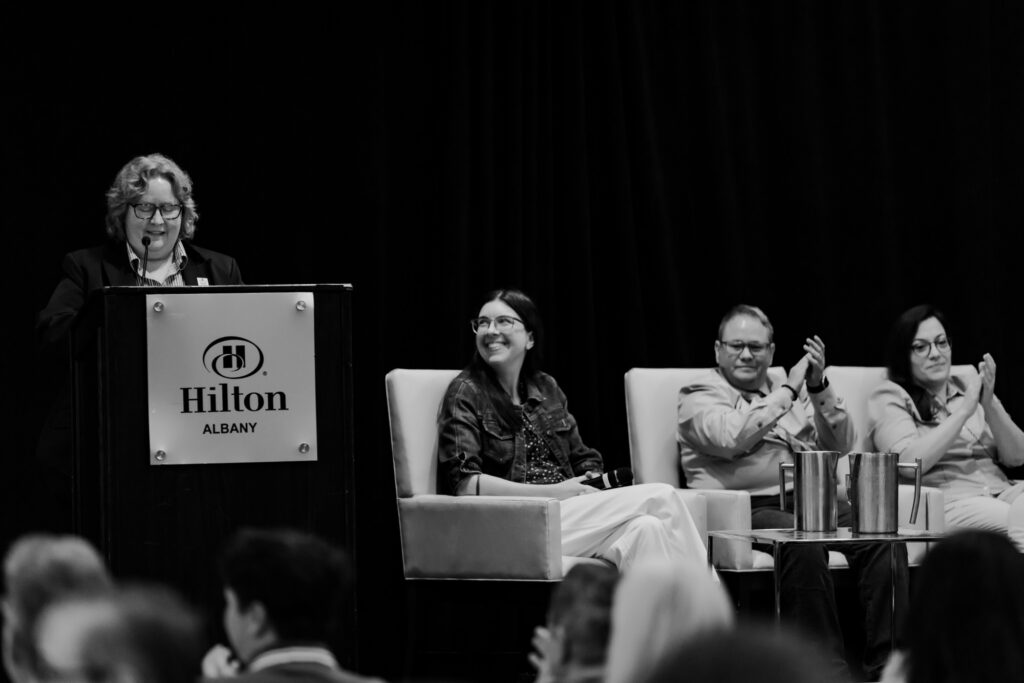 Candid moment captured by Tiny House Photo during a panel at the GCLS annual event in Albany, NY