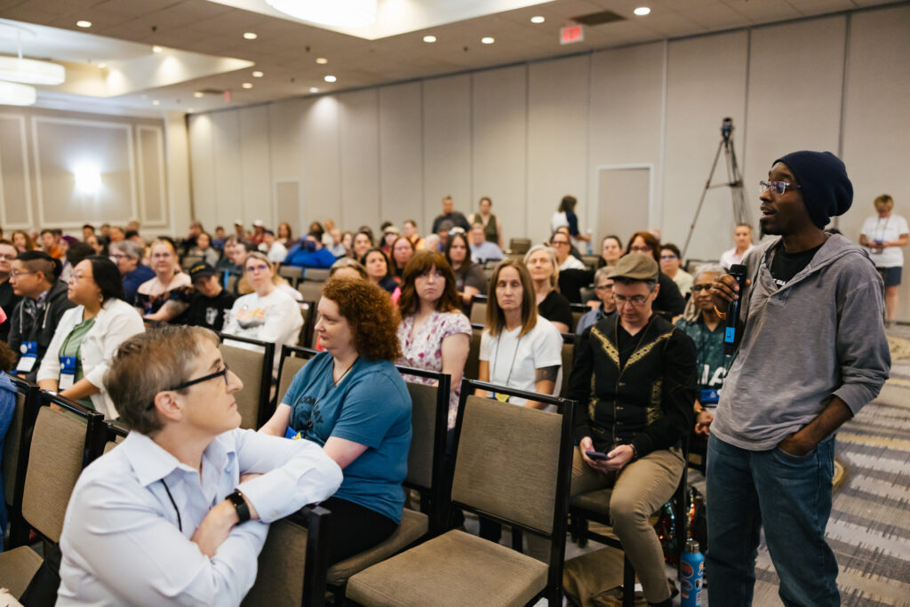 Candid moment captured by Tiny House Photo during a panel at the GCLS annual event in Albany, NY