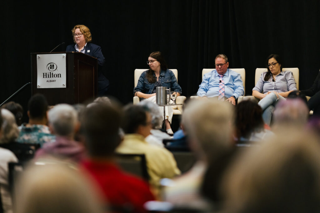 Candid moment captured by Tiny House Photo during a panel at the GCLS annual event in Albany, NY