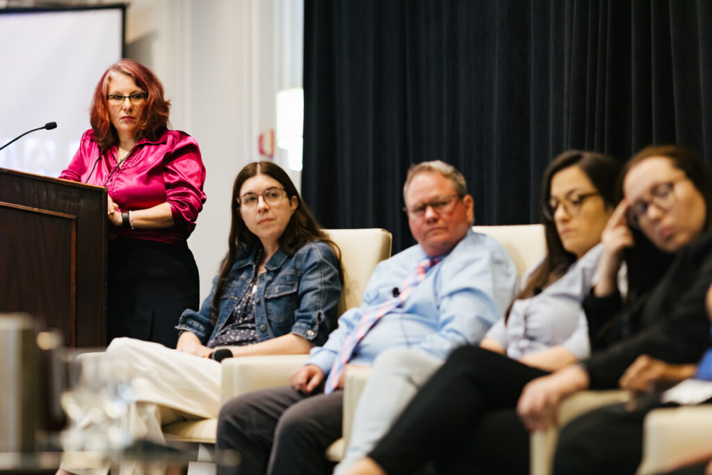 Candid moment captured by Tiny House Photo during a panel at the GCLS annual event in Albany, NY