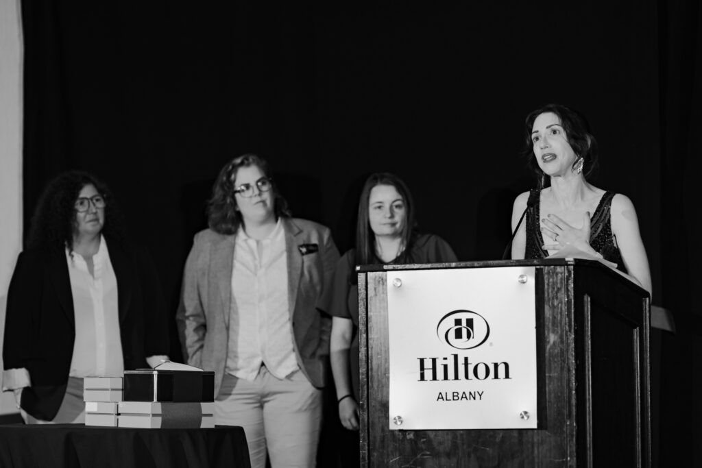 Candid moment captured by Tiny House Photo during a panel at the GCLS annual event in Albany, NY