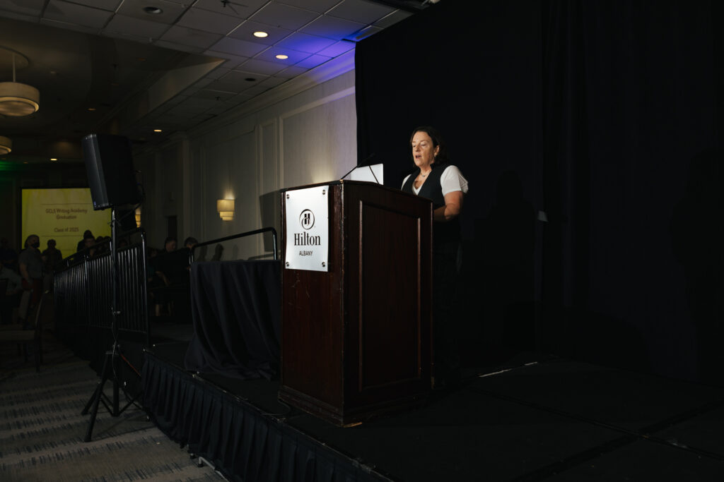 Candid moment captured by Tiny House Photo during a panel at the GCLS annual event in Albany, NY