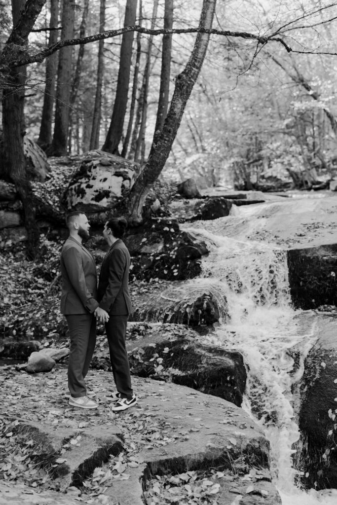 LGBTQ+ Destination Elopement in the fall in Vermont