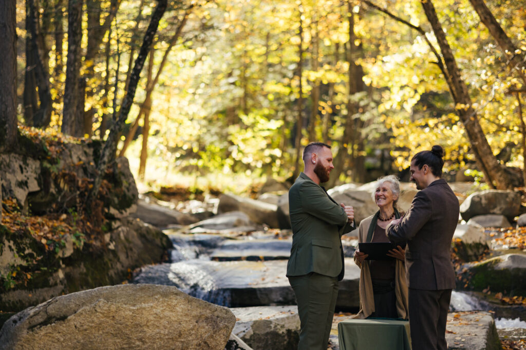 LGBTQ+ Destination Elopement in the fall in Vermont